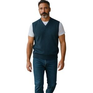 Pendleton Lambswool Sweater Vest Men’s Size XL Teal Virgin Wool Classic Layering